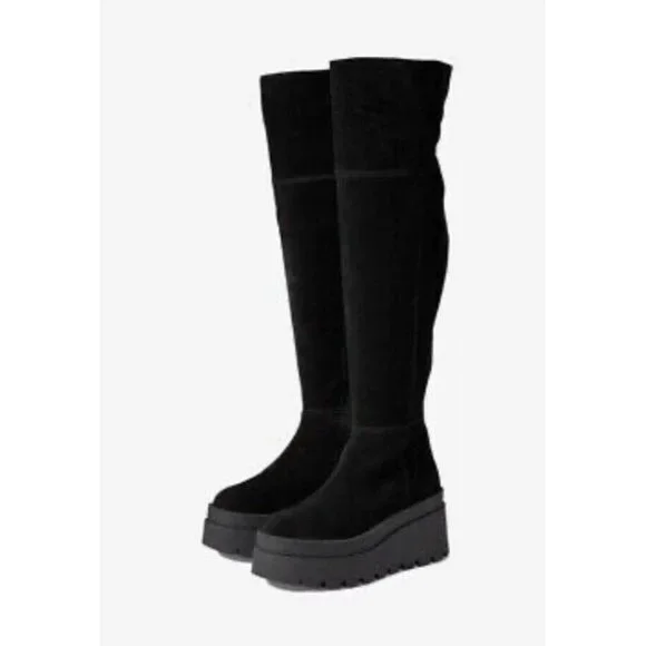 FREE PEOPLE London Calling Wedge Over-the-Knee Boots Size 7 ( 37.5 EU ) - Picture 3 of 7